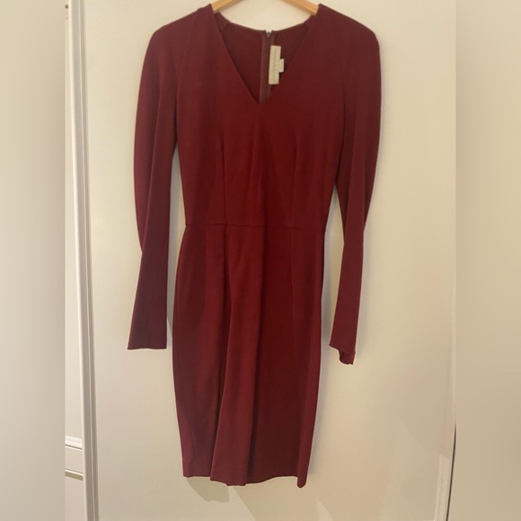 Stella McCartney fitted midi burgundy dress size 40 - Picture 1 of 4